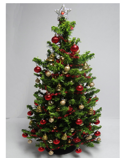 Luxury 8.5 inch Red and Gold Dollshouse Christmas Tree - Click Image to Close